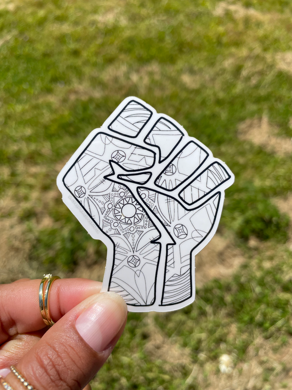 Mandala Pride Fist vinyl sticker