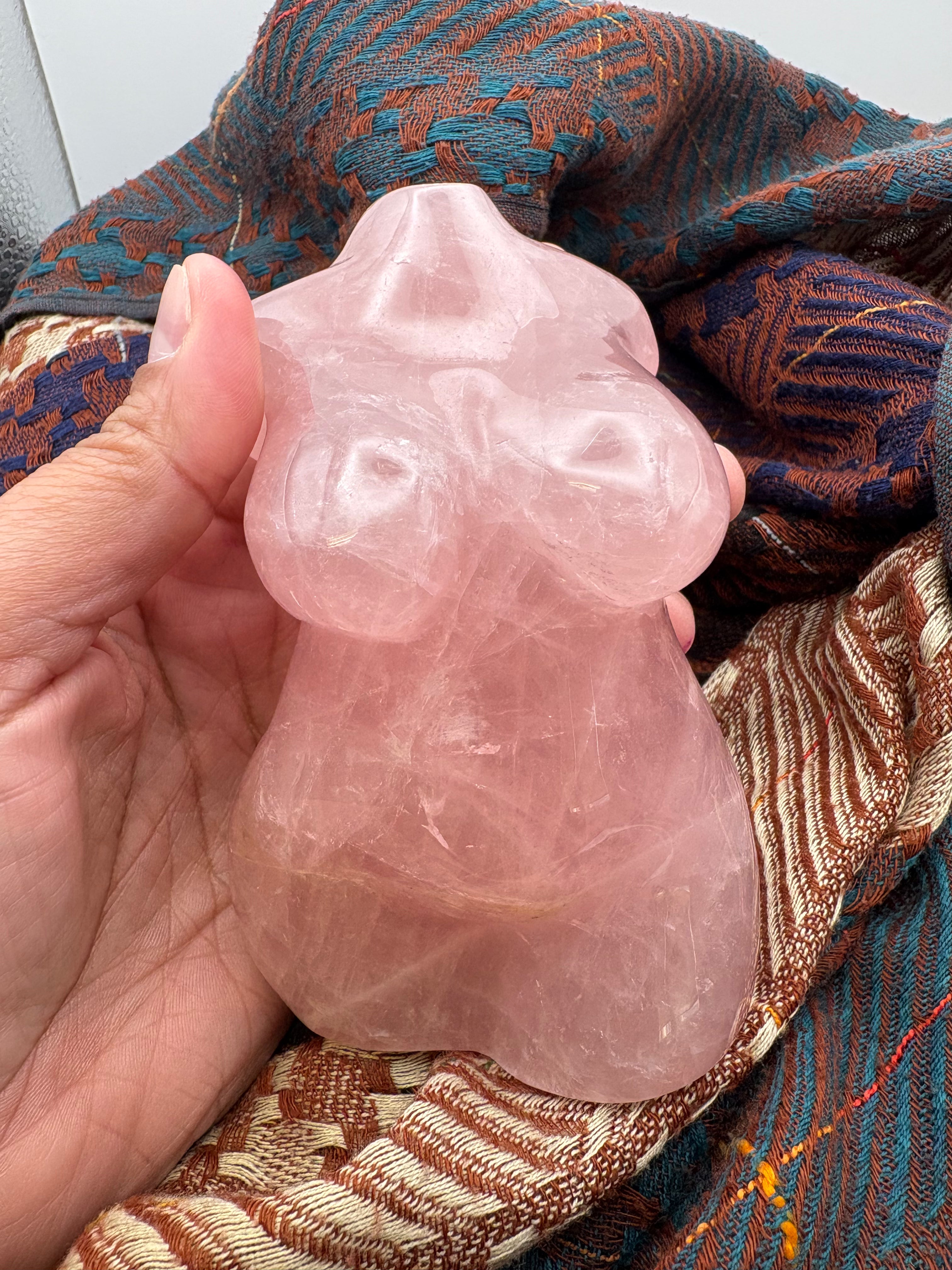XL Rose Quartz Goddess Statue