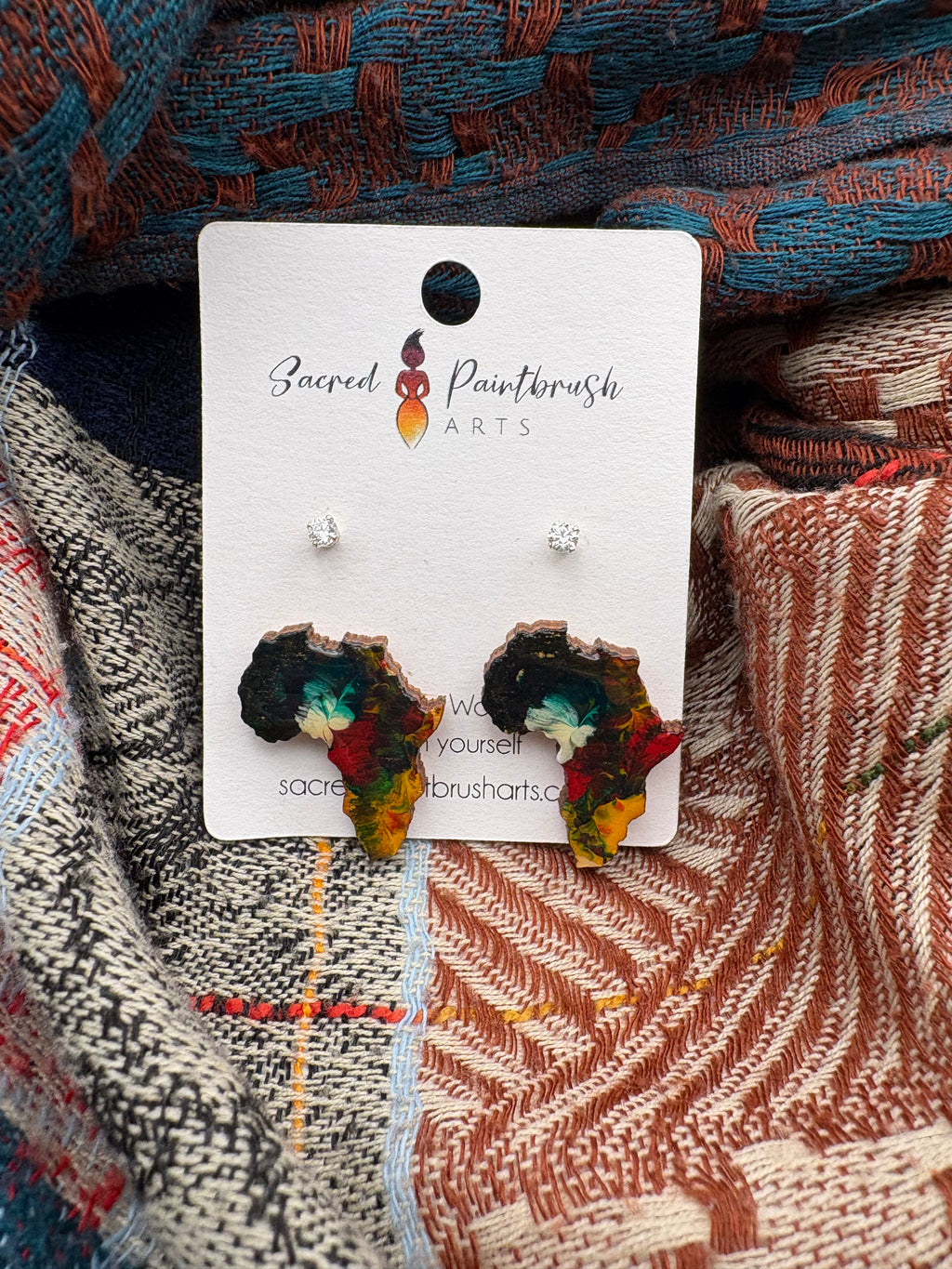 Hand-Painted Earrings - Studs