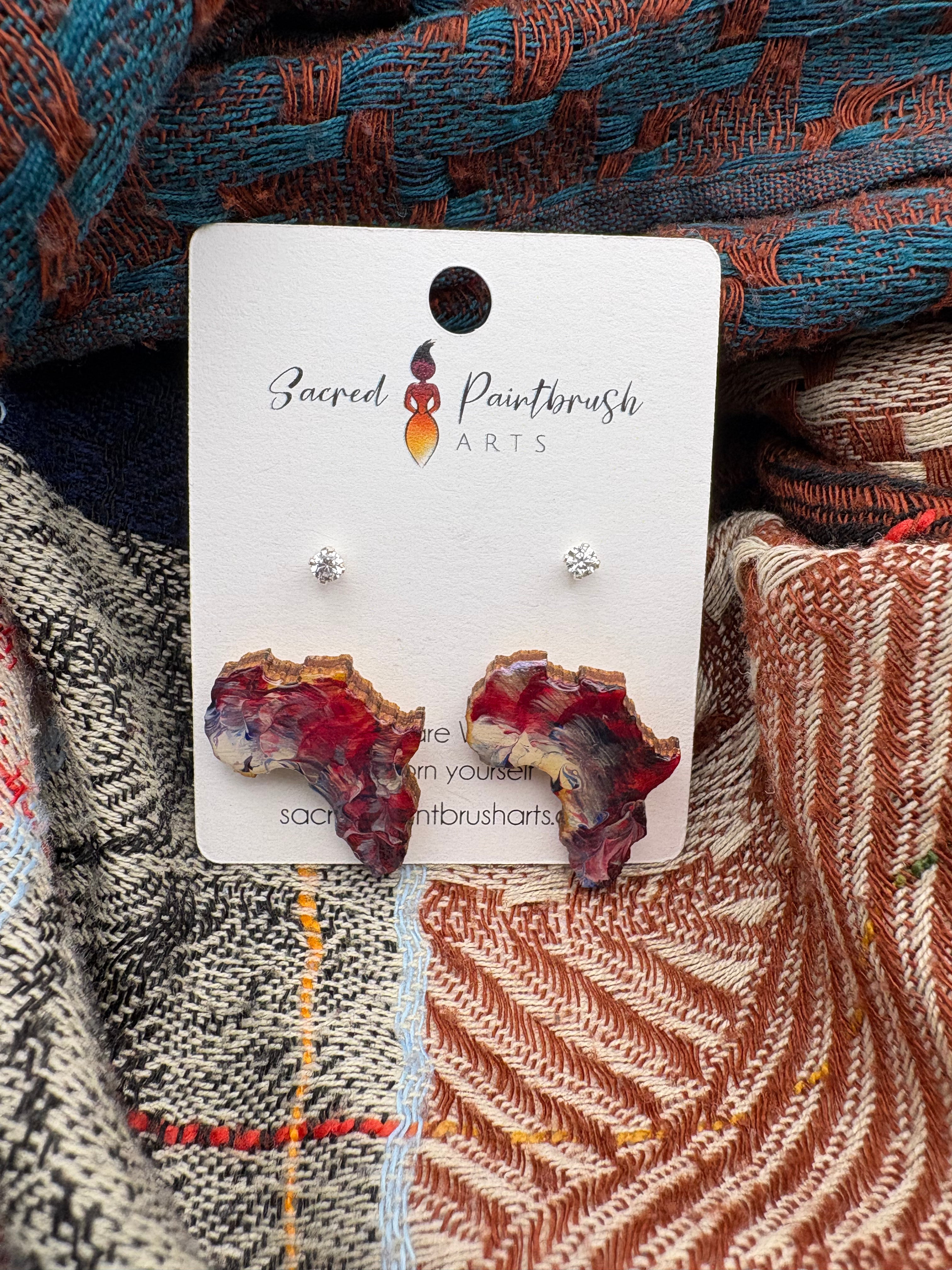 Hand-Painted Earrings - Studs