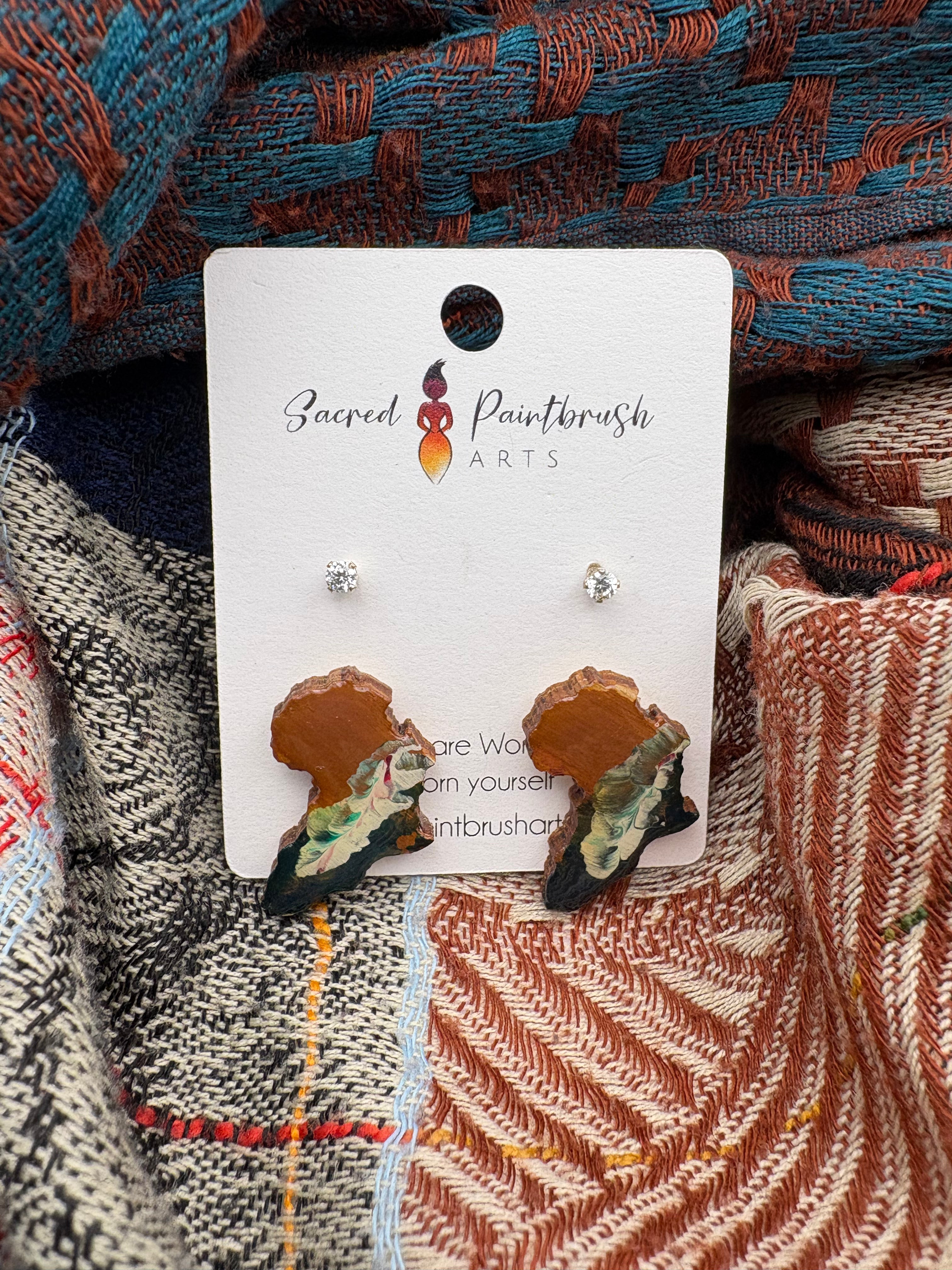 Hand-Painted Earrings - Studs