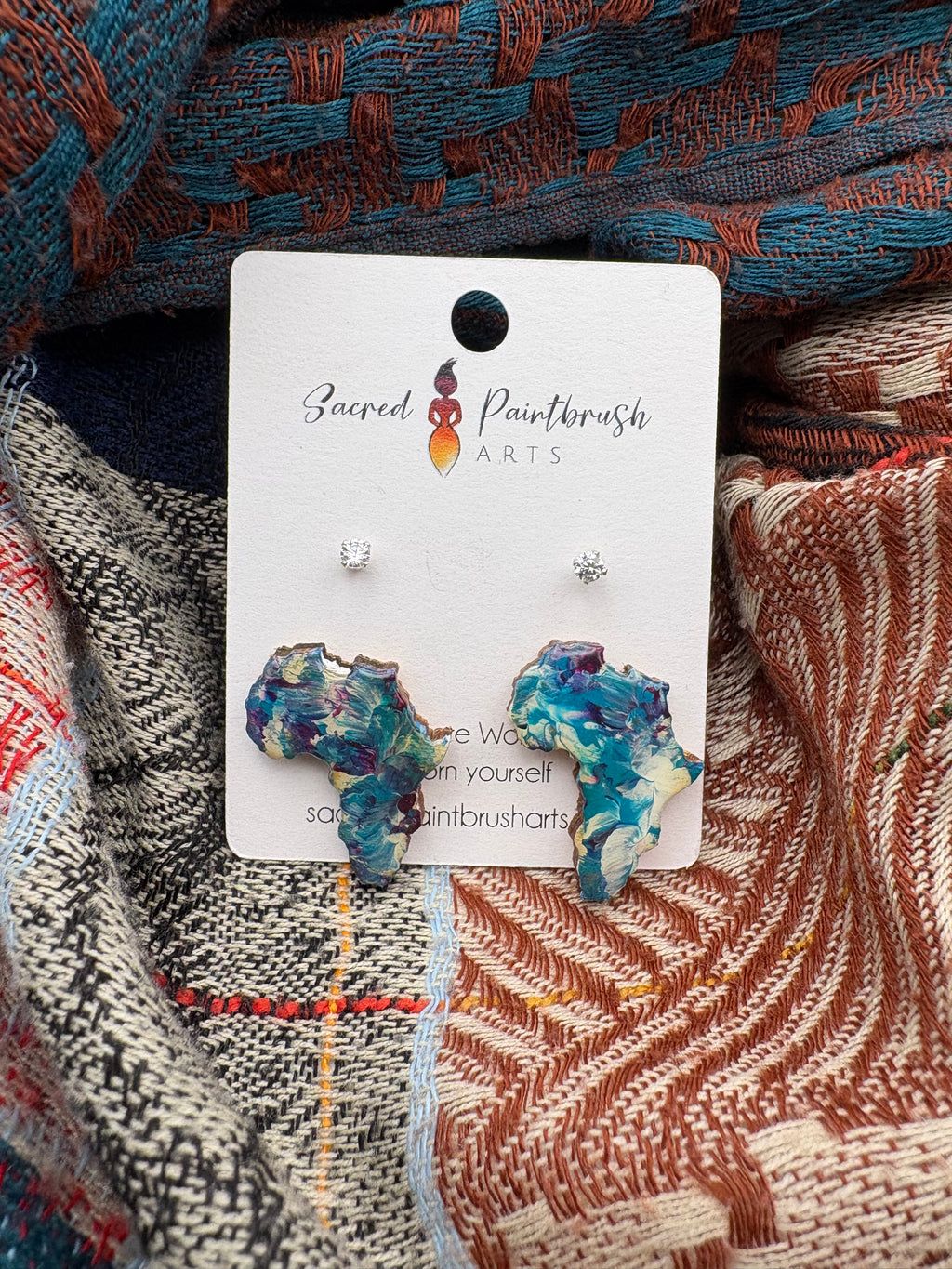 Hand-Painted Earrings - Studs