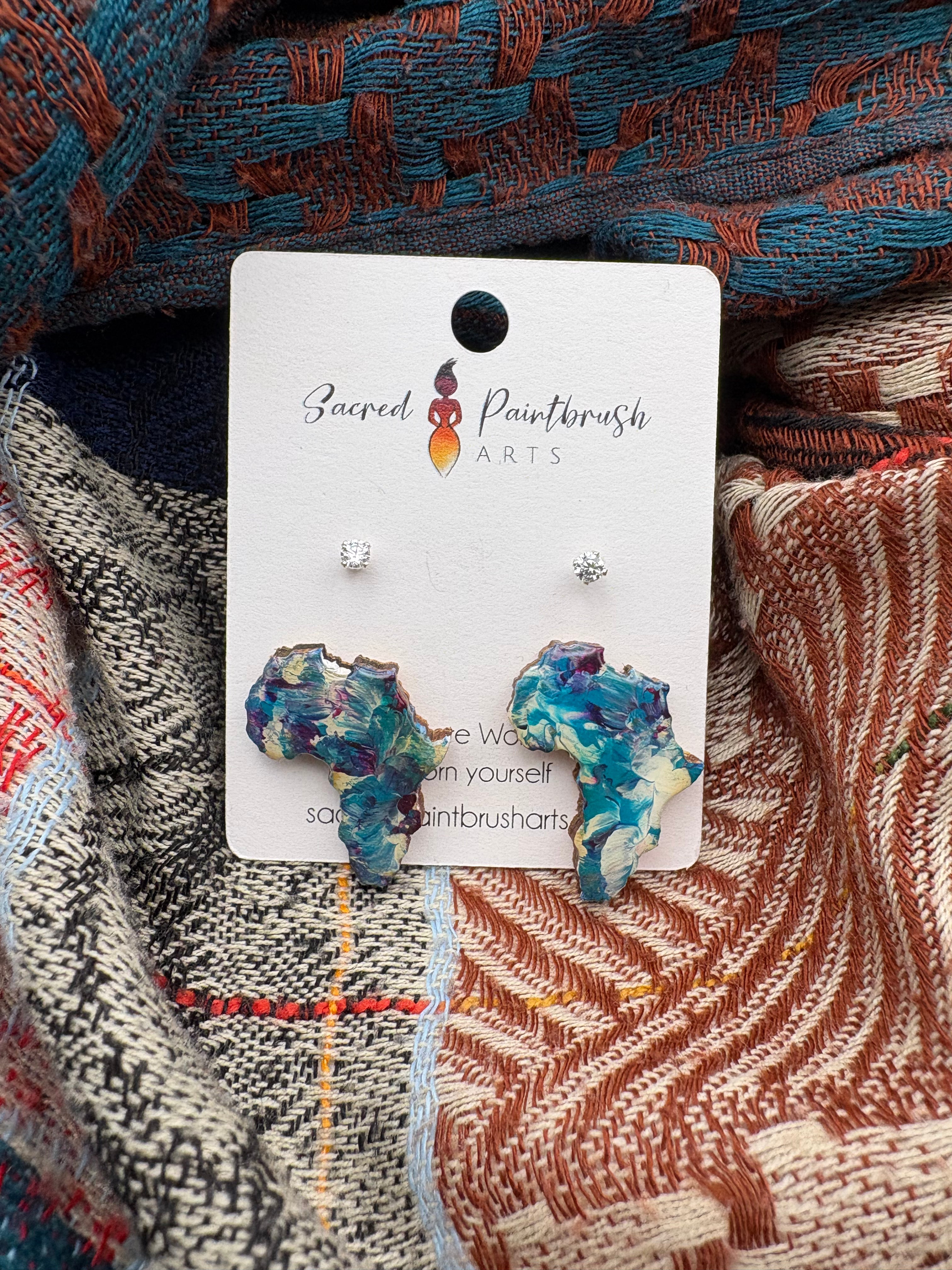 Hand-Painted Earrings - Studs