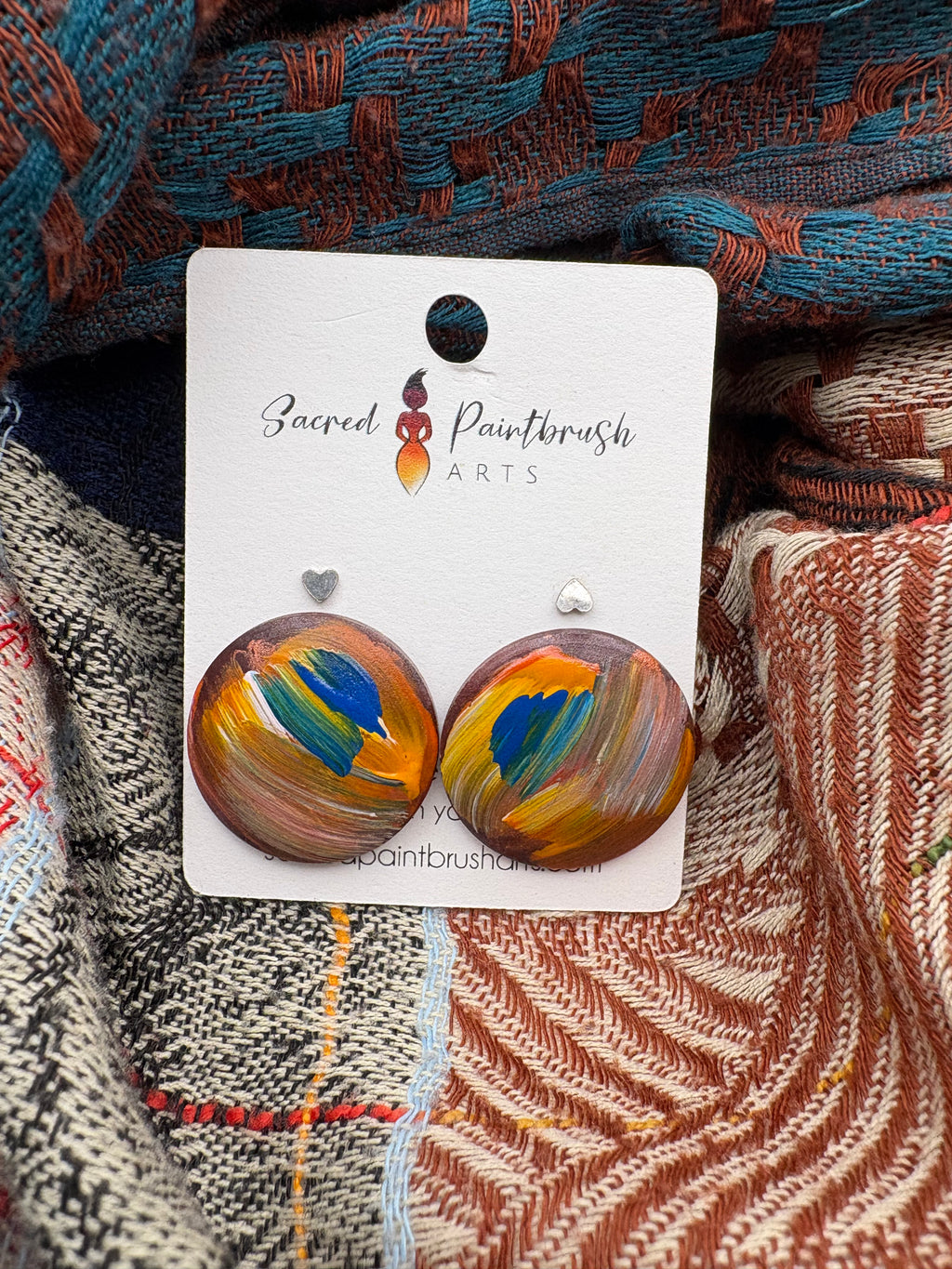 Hand-Painted Earrings - Studs