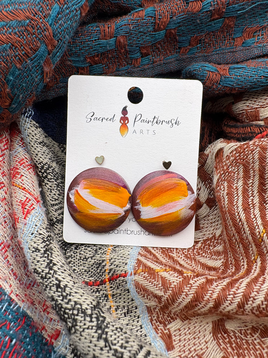 Hand-Painted Earrings - Studs