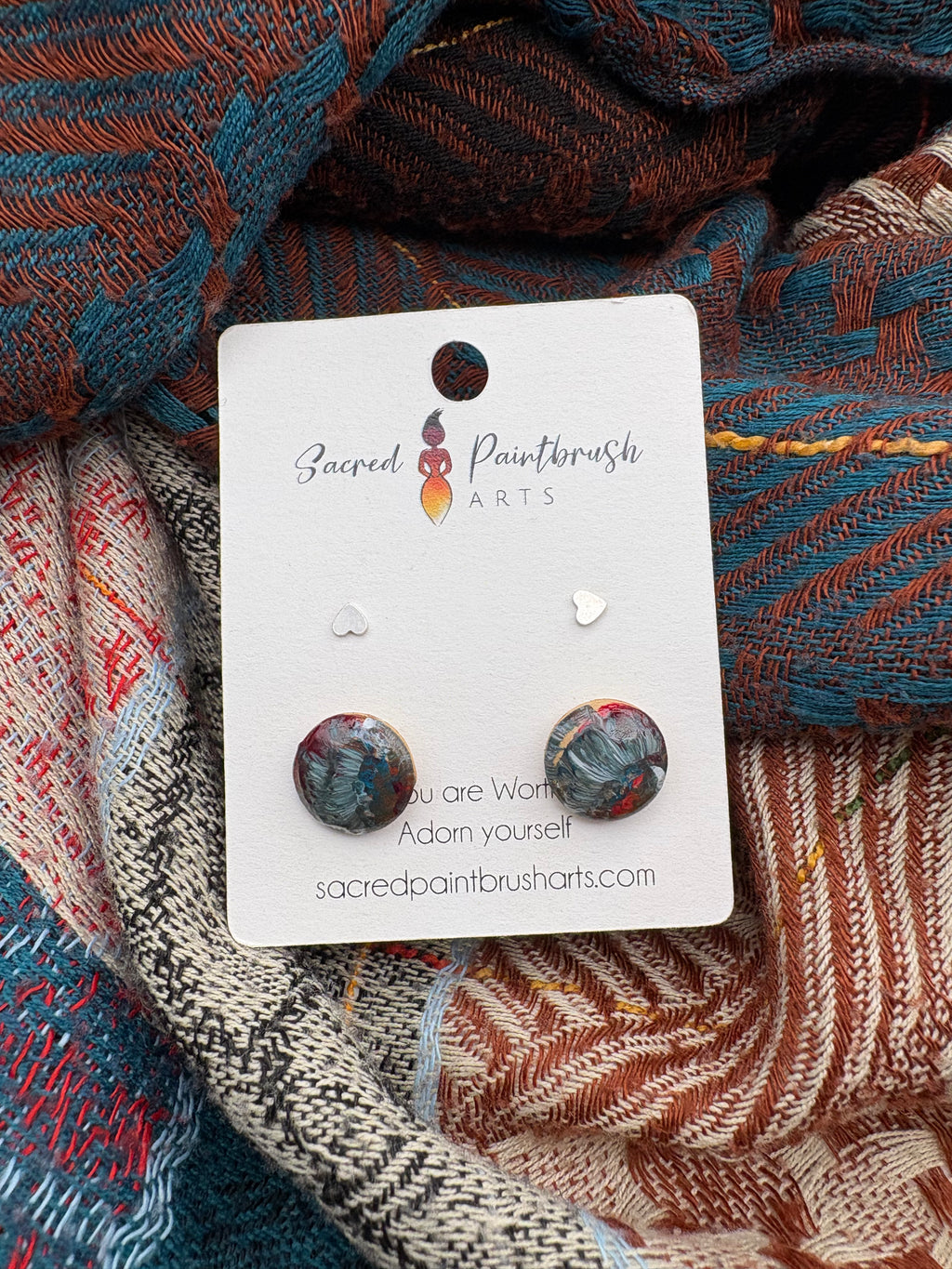Hand-Painted Earrings - Studs